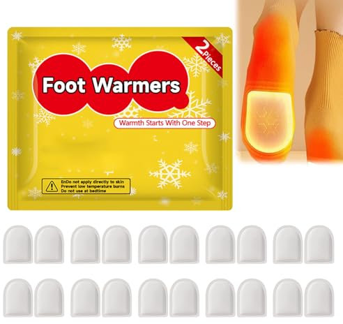 Zehenwärmer, Fußwärmer, 20 Stück Wärmepads für 7 Stunden Wärme,Schuhwärmer Selbstklebend,Sofort Einsatzbereite Fußwärmer,Extra Warmer Fusswärmer, Füße für Schuhe,Snowboard Boots,Outdoor Aktivitäten