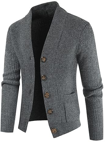 Chaqueta de punto gruesa, cárdigan para hombre, cárdigan de punto con botones, chaqueta de lana con cuello en V, cálido, para traje regional, chaqueta de punto grueso para el tiempo libre, básica,