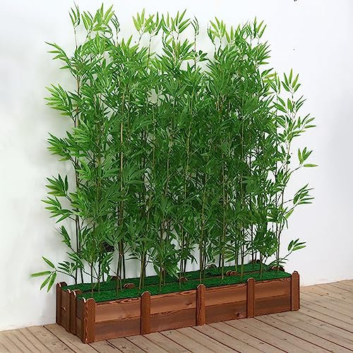 LYDZT 6 8 10 12 14 16 20 24 Piezas Árboles de Seda de bambú, Plantas Artificiales Verdes Árbol de bambú sintético Realista, Alto 3 4 5 6 pies Decoración Interior y Exterior y Divisor de Espacio (c