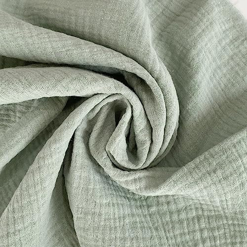 SYSUII 12 Stück Stoffservietten Baumwolle Musselin Servietten Stoff Tischservietten 43x43 cm Abwaschbare Servietten Tischdekoration für Partys Hochzeit Geburtstag Cafe Restaurant Küche-Grau grün