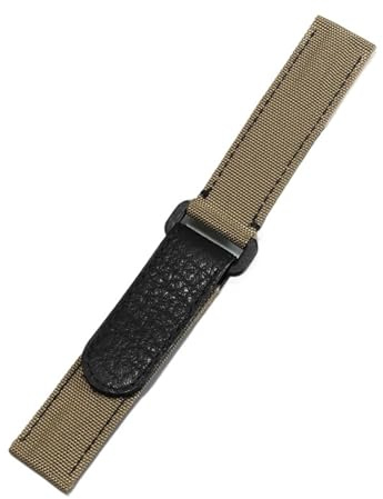TEHDFG Hook And Loop Fastener Canvas Watch Strap Male Compatible With Rolex Daytona Compatible With Omega Seahorse Rudder Bay Nylon Watchband 20mm(Beige)