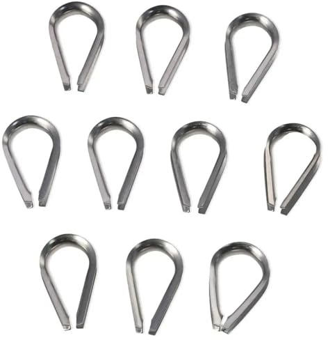 100 pezzi 4-8 mm ditali for funi metalliche 304 in acciaio inossidabile argento morsetto ad anello for a forma di U Per Funi Metalliche(6mm)