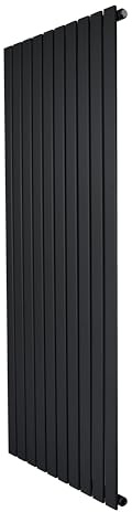 Radiateur Plat à 1 Colonne 1600 x 700 mm en Acier Carbone Noir Chauffage Centrale Moderne Verticale Monté Sur Mur Cuisine Salle de Bain [Brosse de Nettoyage & Supports INCLUSES]