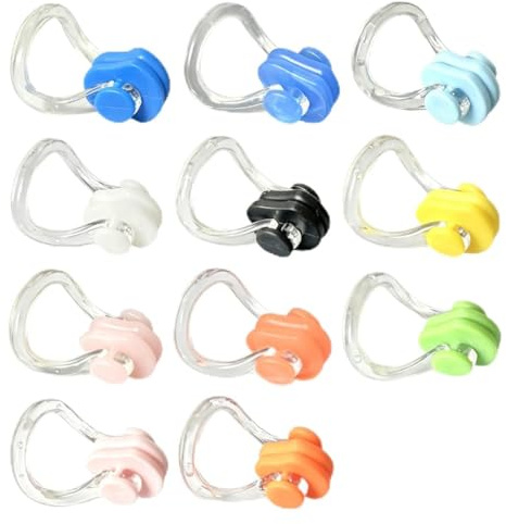 HYFZOD 11 Pezzi Tappanaso per Piscina, Tappanaso Nuoto Sincronizzato in Silicone Impermeabile con Custodia, Tappa Naso Piscina Adulto e Bambini per Allenamento, Principianti