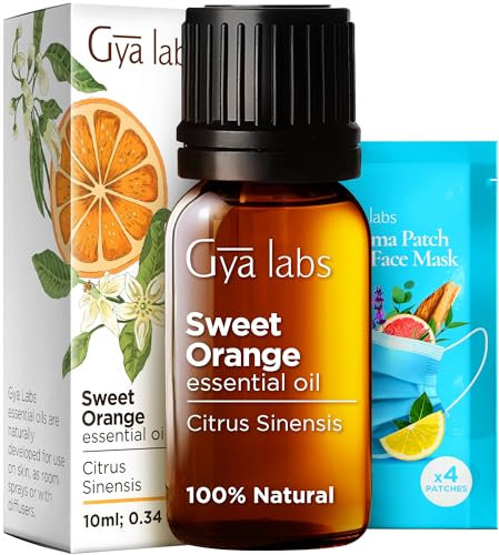 Gya Labs Ätherisches Orangen Öl für Diffusor - 100% Reines Natürliches Süßes Orangenöl für Haut, Gesicht, Aromatherapie und Kerzenherstellung (10 ml)