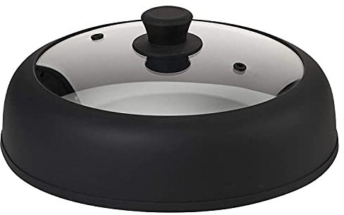 Couvercle en verre pour microondes – Bezrat ventilé, prise en main facile, couvercle en silicone et verre pour microondes – Protection antiéclaboussures pour assiettes et bols de 15,2 cm, 17,8 cm,