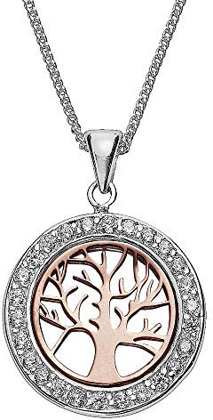 Zeeme Silber Damen Halskette 925/- Sterling Silber 45cm Glänzend Zirkonia mehrfarbig 299240101