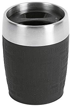 Emsa 514514 Isolier-Trinkbecher, Mobil genießen, 200 ml, Dreh- Trinkverschluss, Schwarz, Travel Cup, 1 Stück (1er Pack)