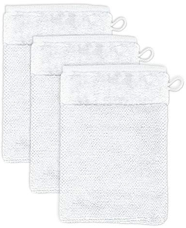 Möve Bamboo Luxe Waschhandschuhe, Snow, 20 x 15 cm, 3