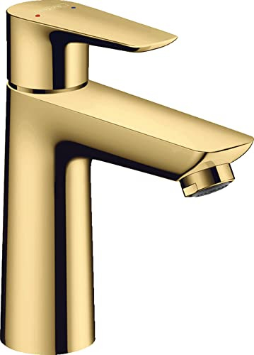 hansgrohe Wasserhahn Talis E (Armatur mit Auslauf Höhe 110 mm), Einhebel-Waschtischmischer ohne Ablaufgarnitur, Polished Gold Optik