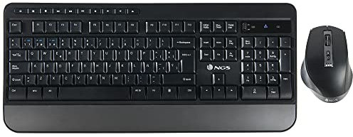 NGS Spell Kit - Kit de Teclado y Ratón Inalámbrico, 800/1600/2400dpi, Bluetooth 4.0 o USB, Multidispositivo, AZERTY Francés, Color Negro