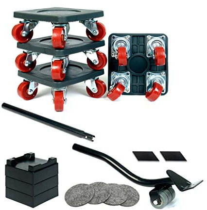DDUANOO Sollevatore Mobili Pesanti, Ruote per Mobili, Ruote per Spostare Mobili Pesanti 400 kg, Set di 360° Ruote Girevoli e Sollevatore, Capacità di Carico Fino a 400 kg