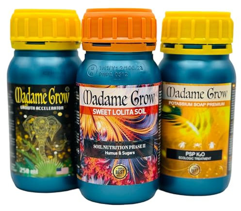 Super Düngemittel Kit für Pflanzen 420 - Natürlicher Dünger - Wachstum, Blüte, Mästung, Schutz und Nährstoffversorgung - Große Ernten (Mandarine, 3 X 250 mm)