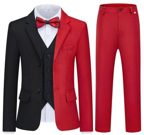 Boys Formal Tuxedo Suit Set Slim Fit 3 Piece Kid Ring Bearer Outfit Wedding