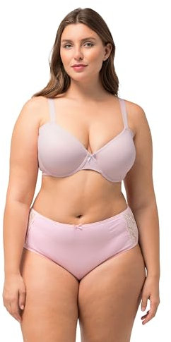 Ulla Popken Women's Bügel-BH, Softschalen, Zierkante, Cup B-E Bra, Rot, 50 C