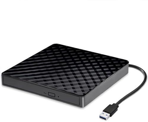 STFMHEZ External CD DVD Drive, USB 3.0 Portable Drive Reader DVD CD RW Writer Burner Player Optical DVD Drive for Laptop, Desktop, Mac, IOS, Windows 10/8/7 / XP/Linux/Vista