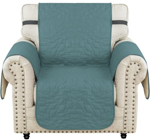 Ystyle Sofföverdrag 1 Sit, Vattentät Sofa Cover, Halkfritt Armstolsöverdrag, Soffa överdrag För Husdjur, Fåtöljöverdrag, Maskintvättbart överdrag Fåtölj, Quiltad Soffskydd, Ljusblå