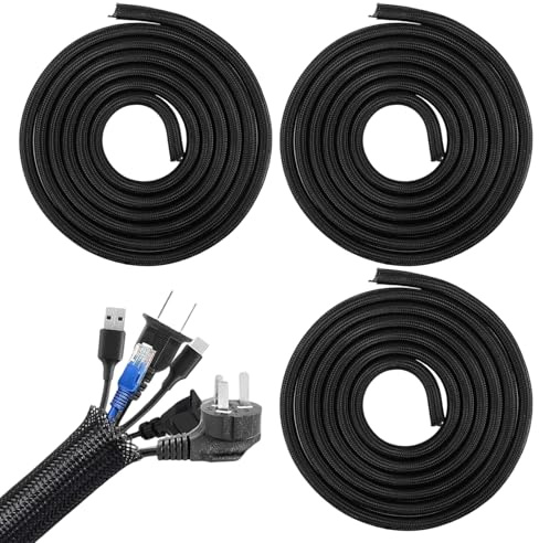 Guaina per Cavi Elettrici 9mm x 5m Nera Tubo Flessibile Protezione Cavi Organizzazione Fili Casa Ufficio Sicurezza Animali