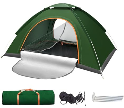 Mppchhn Tente de Camping Imperméable | Tente Pop-Up De Camping Instantanée en Plein Air | Structure Imperméable Anti-UV Facile à Monter pour 2 Personnes avec Porte Moustiquaire Abri Solaire Plage