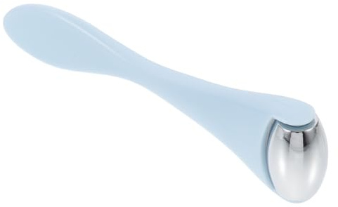 DECOMELODY Mini Masajeador Facial para Ojos con Rodillo Frío y Aplicador Forma de Cuchara para Crema Herramienta Portátil para Reducir Bolsas Fatiga y Mejorar la Alrededor Ojos Color Azul