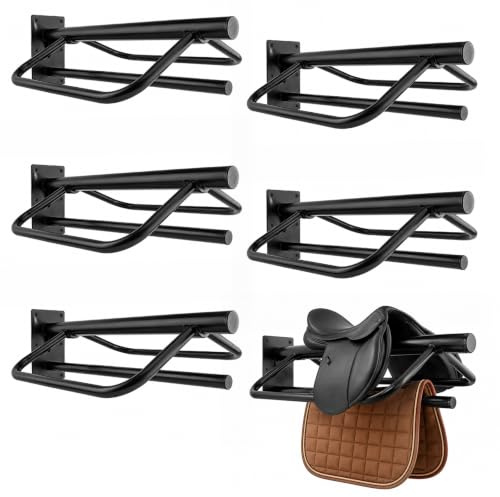 HDYEGY 6Pcs Saddle Rack with Pad Bar,Detachable Saddle Stand for Horse Tack Storage