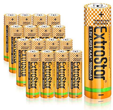 EXTRASTAR Pile Mini Stilo Alcaline AAA Performance, pile aaa, batterie aaa, confezione da 16