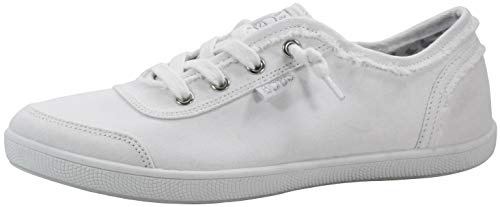 Skechers Women's Bobs B Cute Sneaker – Memory Foam, Flexible Outsole, Lightweight Vegan Shoes, White, 7 Wide