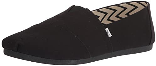 TOMS Herren Alpargata aus recycelter Baumwolle Flache Slipper, SCHWARZ, 44.5 EU
