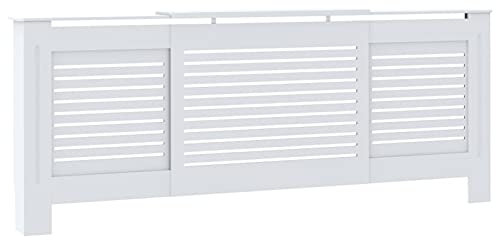 Susany Heizkörperverkleidungen Heizkörperabdeckung Heizungsverkleidung Heizkörper Verkleidung Abdeckung Weiß, 142-205 x 20,5 x 82 cm