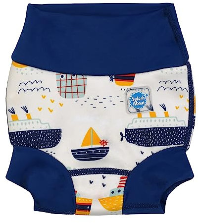 Splash About Happy Nappy Wiederverwendbar Schwimmwindel, Tug Boats, 2-3 Jahre, Pañal de natación para bebés y niños pequeños