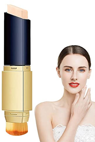 Weißer Concealer-Stick,Weißer 2-in-1 Foundation Stick mit Pinsel - Langanhaltender, feuchtigkeitsspendender Foundation Stick, Concealer mit vollständiger Abdeckung für Augenringe, Poren und Fowybe