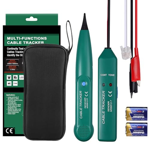 CJBIN Cable Tracker, Multifunctional Leitungssuchgerät mit 2 Batteries, Kabelbruch Suchgerät Mähroboter, MS6812 Kabelfinder Leitungsfinder, Kabeltester zum Durchgang, Kabelsuchgerät