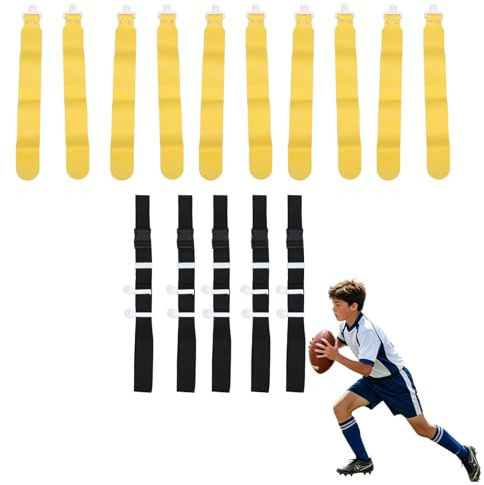 HERCHR Juego de banderas y cinturones, 5 Piezas Cinturones De Fútbol con Bandera De PP Juego De Fútbol americano Ajustable Deportivo De Carrera Cintura para jóvenes y adultos Equipos De Entrenamiento