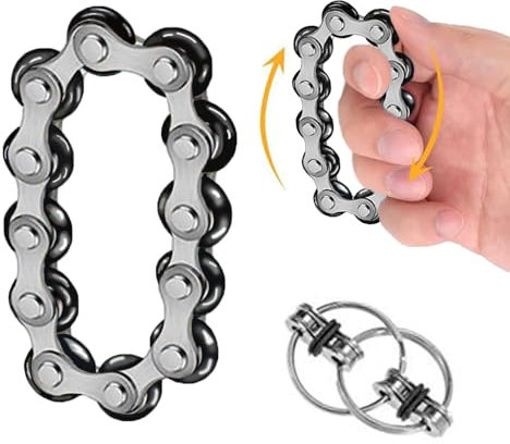 RHQFDM 2 Pièces Soulagement du Stress Jouet chaîne de soulagement du Stress Jouet chaîne Flippy chaîne Flippy soulagement du Stress Ensemble de Jeux pour Enfants atteints de tdah