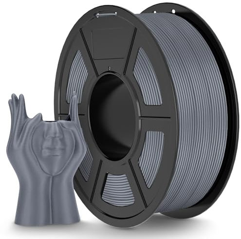 TECBEARS Matte PLA Filament Grau 1KG, High Speed PLA 3D Drucker Filament mit Matter Oberfläche für 0-600 mm/s Hochgeschwindigkeitsdruck, Maßgenauigkeit +/- 0.02mm, 1kg Kartonspule (2.2lbs)