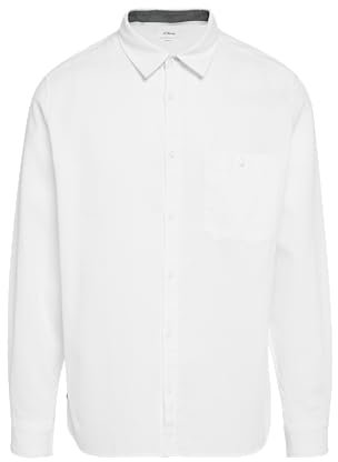 s.Oliver Regular Fit: Strukturiertes Baumwollhemd mit Brusttasche