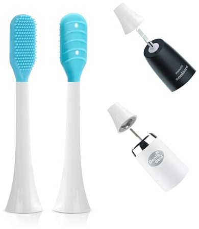 Zungenreiniger Zubehör für Philips Sonicare und für Dontodent, reduziert Mundgeruch & Bakterien auf der Zunge, Aufsätze für Elektrische Zahnbürste, 2er Set