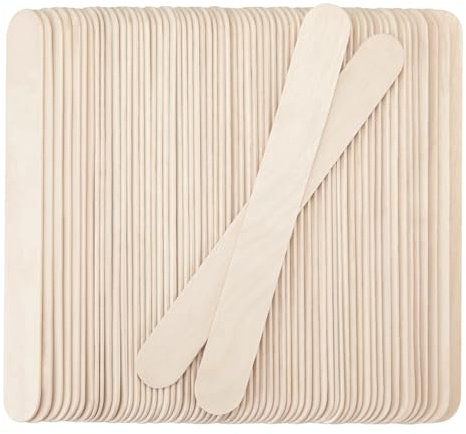 WISYOK 60 PCS Palos Madera, Depresores de Madera, Palitos de Paletas, Palitos de Piruleta, Palitos de Madera para Manualidades en el Hogar y la Escuela-150x18mm
