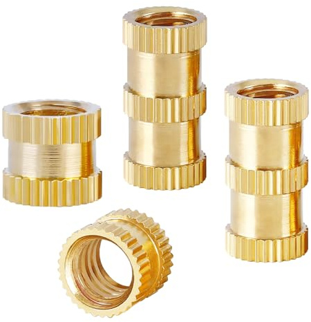 Qrity 20 Stycken Inbäddningsmuttrar, M4 x 8 mm 3D Utskrifts Mässing Muttrar, Inpressning Muttrar, för Formsprutning och Fästning