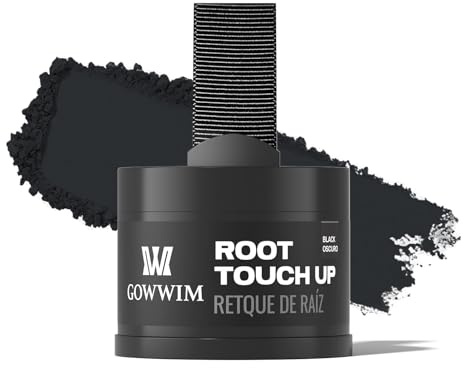 Gowwim Ansatzpuder 4g Schwarz - Haarpuder Männer und für Frauen wasserfesten Haar Concealer zur Haarverdichtung Wurzeln für dünner werdendes Haar