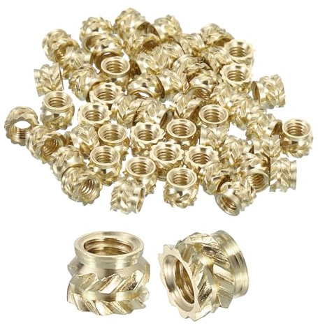 QUARKZMAN Dadi Filettati A Impugnatura Zigrinata, 130pcs M2.5 x 3mm x 4mm OD Dadi In Ottone Per Stampa 3D Inserti Filettati Femmina Inserti In Ottone A Innesto Termico