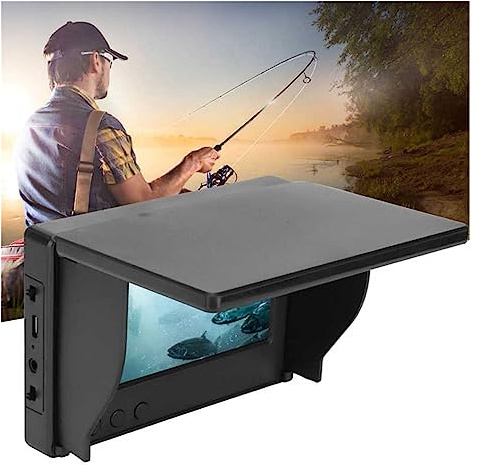 Cámara de Pesca, Pantalla de buscador de Peces de 4,3 Pulgadas IPS Pantalla Completa 800x480 Entrada CVBS Interfaz de 3,5mm con Visera de Sol Pantalla de buscador de Peces for Pesca