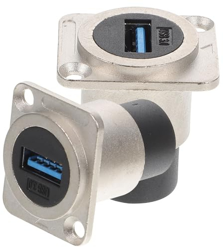 Alipis Conector USB 3.0 Montaje Empotrado para Panel, Acoplador USB Hembra a Hembra D Tipo Paso a Través, 2 Piezas, Accesorio Industrial Compatible Transmisión Rápida y Equipos