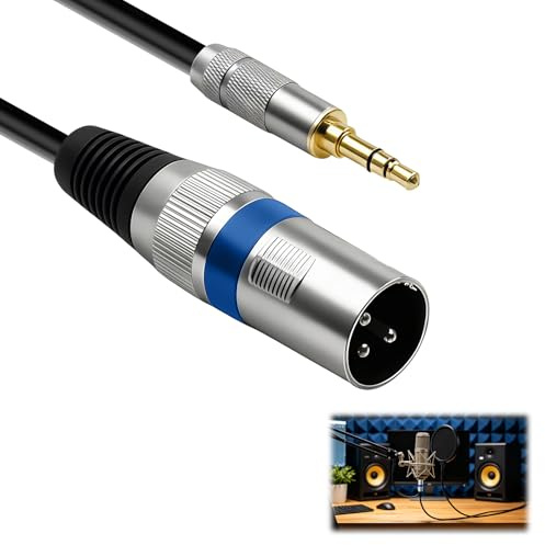 Cable 3,5mm TRS Verso XLR Hombre 50cm Mini-Jack Adaptador desequilibrado | Conectores placados de oro, blindaje anti-interferencia, gaña flexible,,1PC,compatible teléfono computador mesa de mezcla