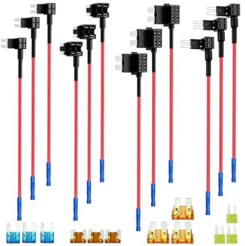 12 Piezas Robacorrientes Fusible para Coche ATO ATC ATM APM Mini Micro Micro2 Standard 4 Tipos 5A 10A 12V 15A 20A para Automóviles Camiones Motocicletas Barcos etc