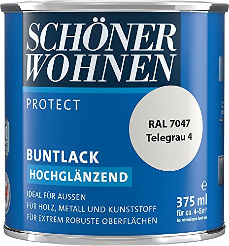 Profidur 375 ml Buntlack RAL 7047 Telegrau Hochglänzend Schöner Wohnen