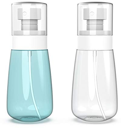 RELANOR Pack 2 Small Spray Bottle Travel Size 2oz/60ml - Fine Mist Mini Empty Spray Bottles - Leak Proof - for Toners, Face & Hair Mist