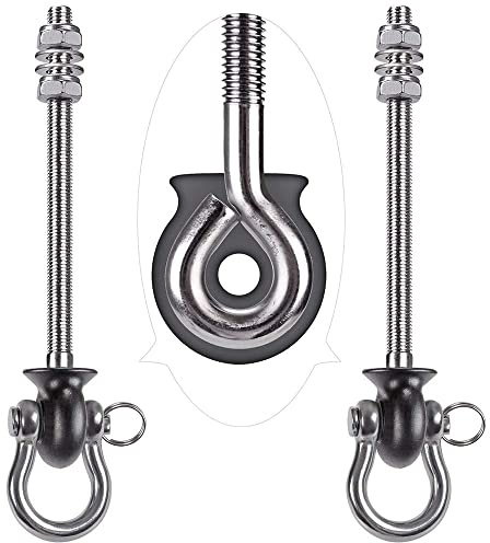 BeneLabel 2pz Ganci per Altalena Resistenti, Gancio per L'Oscillazione 24.5cm Gancio di Montaggio Girevole in Acciaio Inox Sedia Parco Giochi All'Aperto Interni, Corda Yoga,1500lb