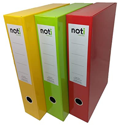 Box File Foolscap, High Gloss Laminated Paper, Lockspring, Ring Pull & Catch, 75mm Spine, Assorted Colours (Box of 3)