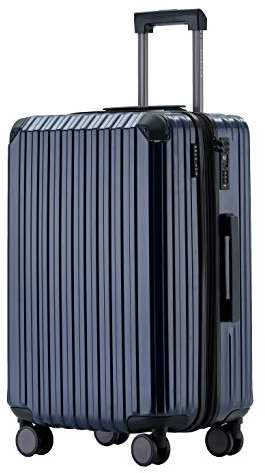 Münicase M816 TSA-Schloss Koffer Reisekoffer Trolley Kofferset Hardschale Boardcase (Dunkelblau, Großer Koffer)